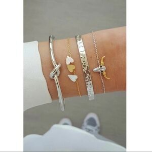 Four Piece Steer Skull Love Heart Tie Bracelet Set